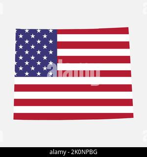 Forma della mappa del Wyoming, stati uniti d'america. Illustrazione vettoriale simbolo icona concetto piatto . Illustrazione Vettoriale