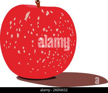 La bellezza della mela rossa isolata su sfondo bianco Illustrazione Vettoriale