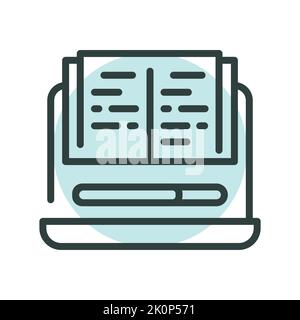 Icona della linea di apprendimento online. Sviluppo di sé Illustrazione Vettoriale