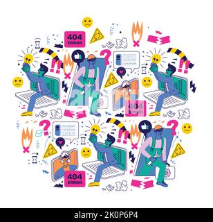 Supporto tecnico operatori datori di lavoro Illustrazione Vettoriale