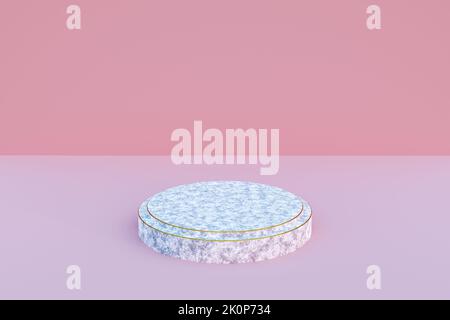 3D rendering, piedistallo podium o piattaforma in spazio vuoto minimo, 3D modelli di prodotto, presentazione del prodotto, 3D rendering disegno di forma geometrica Foto Stock