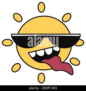 Occhiali da sole che si stacca dalla linguetta Illustrazione Vettoriale