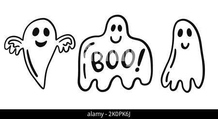 Set di fantasmi di Halloween Illustrazione Vettoriale