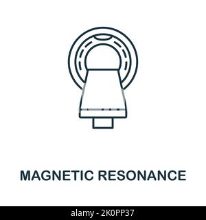 Icona risonanza magnetica. Elemento semplice dalla raccolta dei servizi medici. Icona di risonanza magnetica monocromatica riempita per modelli, infografiche e. Illustrazione Vettoriale