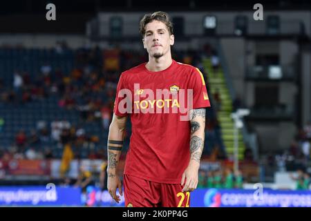 Empoli, Italia. 12th Set, 2022. Nicolo Zaniolo (COME Roma) durante l'Empoli FC vs COME Roma, calcio italiano Serie A match in Empoli, Italia, Settembre 12 2022 Credit: Independent Photo Agency/Alamy Live News Foto Stock