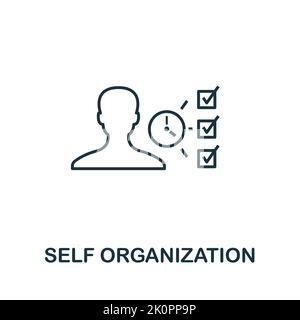 Icona Self Organization. Elemento semplice della raccolta di metodi agili. Icona di organizzazione automatica compilata per modelli, infografiche e altro ancora Illustrazione Vettoriale