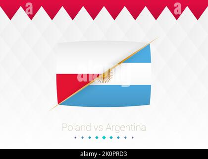 Nazionale di calcio Polonia vs Argentina. Calcio 2022 partita contro icona. Illustrazione vettoriale. Illustrazione Vettoriale