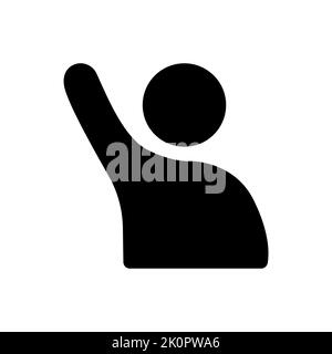 Icona a mano rialzata umana per il tuo sito web design, logo, app, UI. Illustrazione Illustrazione Vettoriale