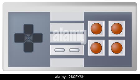 Joystick Oldschool, evoluzione del gamepad vintage Illustrazione Vettoriale
