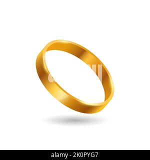Anello d'oro. Gioielli romantico regalo ricco simbolo di stato Illustrazione Vettoriale