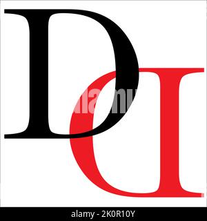 Un semplice logo con due lettere D collegate su uno sfondo bianco Illustrazione Vettoriale