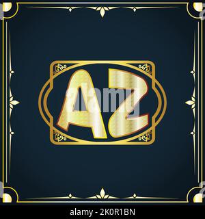 Lettera iniziale modello di logo AZ Royal Luxury Illustrazione Vettoriale