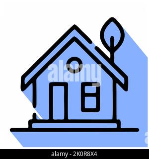 Icona Eco home isolata su sfondo bianco dalla collezione del giorno della madre terra. Icona eco home simbolo eco home moderno e alla moda per logo, Web, app, UI. E Foto Stock
