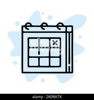 Icona del calendario isolata su sfondo bianco dalla collezione dei festeggiamenti. Icona del calendario simbolo del calendario moderno e alla moda per logo, web, app, UI. Calendario Foto Stock