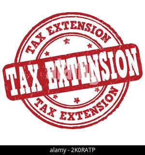 Francobollo in gomma grunge estensione fiscale su sfondo bianco, illustrazione vettoriale Illustrazione Vettoriale