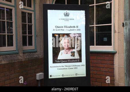 Sydney, Australia. 13th settembre 2022. Government House Sydney Libro di condoglianze. Credit: Richard Milnes/Alamy Live News Foto Stock