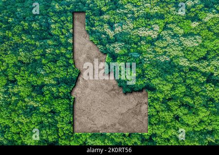 Mappa sostenibile di habitat di Idaho, concetto di ambiente Foto Stock