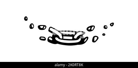 Catena spezzata con frantumazioni come simbolo di forza e libertà. Schizzo delle catene metalliche. Illustrazione vettoriale isolata su sfondo bianco Illustrazione Vettoriale