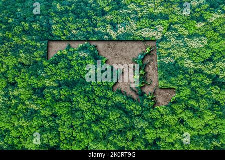 Mappa di habitat sostenibile del Maryland, concetto di ambiente Foto Stock