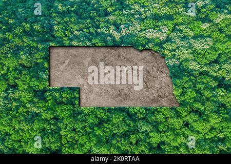 Mappa di habitat sostenibile del Nebraska, concetto di ambiente Foto Stock