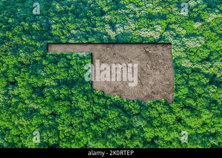 Mappa sostenibile di habitat di Oklahoma, concetto di ambiente Foto Stock