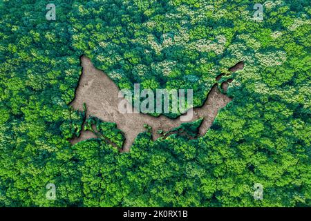 Mappa dell'habitat sostenibile delle Isole Turks e Caicos, concetto di ambiente Foto Stock