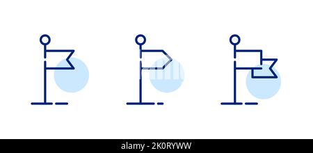 Icone del puntatore della mappa di segnalazione. Pixel Perfect, linea di tratto modificabile Illustrazione Vettoriale