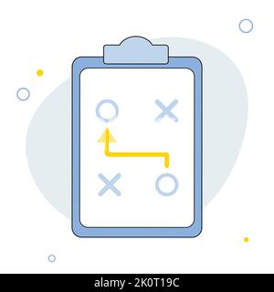 Icona strategia. Piano strategico aziendale. Illustrazione piatta vettoriale. Illustrazione di scorta Illustrazione Vettoriale