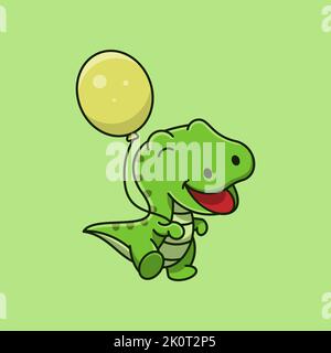 CARINO T REX TENERE PALLA Illustrazione Vettoriale