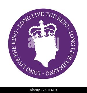 Londra, Regno Unito - Settembre 2022: Profilo laterale di King Charles III. Il nuovo re dopo la morte della regina Elisabetta II Illustrazione Vettoriale