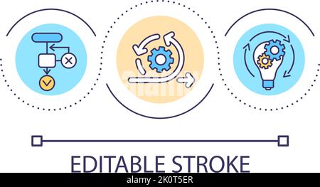 Icona del concetto di loop di pianificazione aziendale Agility in business planning Illustrazione Vettoriale
