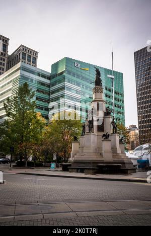 Monumento al Campus Martius Park, Detroit, Michigan, USA Foto Stock