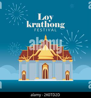 carta del festival loy krathong Illustrazione Vettoriale