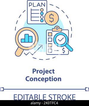 Icona del concetto di concezione del progetto Illustrazione Vettoriale