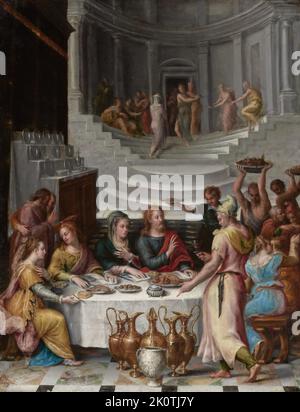 Lavinia Fontana, Festa delle nozze a Cana, 1575-1580, olio su rame, Italia; Los Angeles, California, Stati Uniti Foto Stock