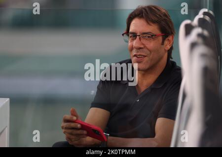 Torino, Italia. 13th Set, 2022. Manuel Rui Costa SL Benfica Presidente reagisce mentre assiste la sessione di formazione allo Stadio Juventus di Torino. Data foto: 13th settembre 2022. Il credito per le immagini dovrebbe essere: Jonathan Moskrop/Sportimage Credit: Sportimage/Alamy Live News Foto Stock