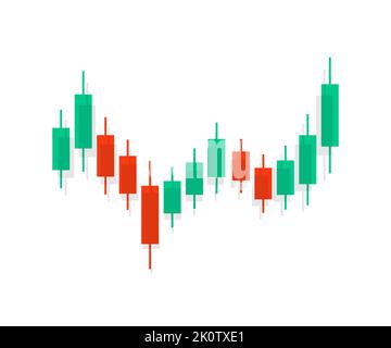 Grafico finanziario stile di negoziazione, concetto di investimento finanziario logo design. Grafico di mercato o grafico di commercio di forex per i concetti di affari e finanziari. Illustrazione Vettoriale