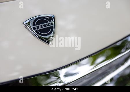 1966 distintivo del cofano Volvo P1800 Foto Stock