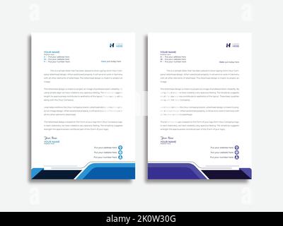 Vettore della carta intestata isolato su sfondo bianco Illustrazione Vettoriale