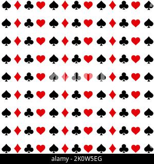 Carte da gioco segni Red and Black Poker Pattern Illustrazione Vettoriale