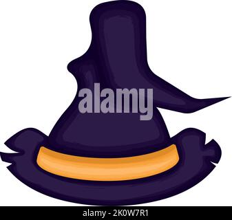 Isolato colorato Halloween cappello strega Vector Illustrazione Vettoriale