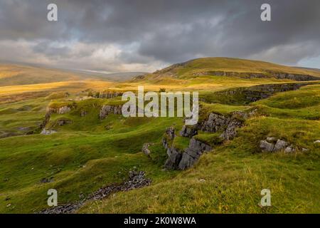 Le cave di calcare abbandonate sulla Black Mountain nel Carmarthenshire, Galles del Sud, Regno Unito Foto Stock