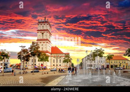 Mercato, Neustrelitz, Mecklenburg Vorpommern, Germania Foto Stock