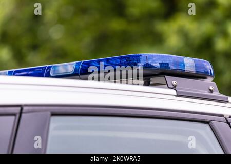 Luci del tetto per auto di polizia Foto Stock