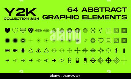 Set vettoriale di elementi geometrici minimalistici astratti. Linee contemporanee Illustrazione Vettoriale