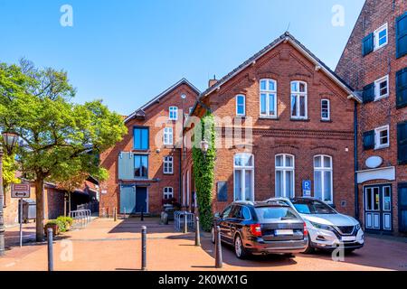 Città storica di Leer, bassa Sassonia, Germania Foto Stock