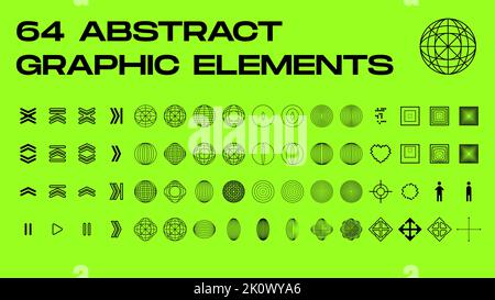 Forme geometriche astratte, forme brutalistiche, elementi geometrici di memphis. Illustrazione Vettoriale