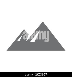 Montare il logo Vector Sign. Mountain Nature Landscape Logo si combina con Hill icona e modello Illustrazione Vettoriale