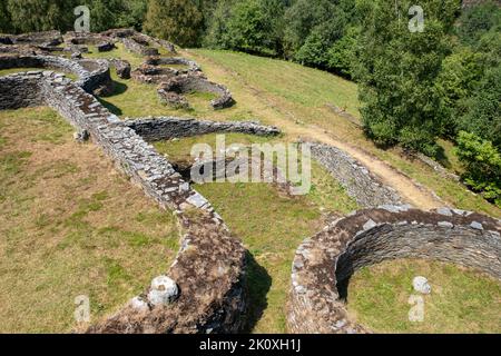 Castro de Coana, sito archeologico dell'età del ferro. Asturias, Spagna. Foto Stock