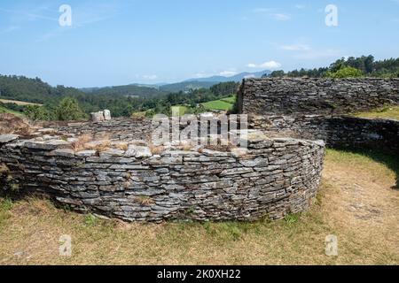 Sito archeologico di Castro de Coana dell'età del ferro. Asturias, Spagna. Foto Stock